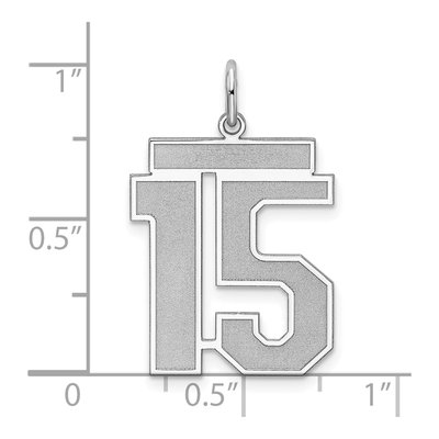 Sterling Silver Number 15 Pendant – view 4