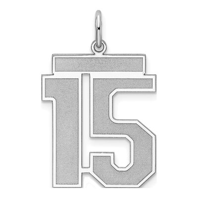 Sterling Silver Number 15 Pendant