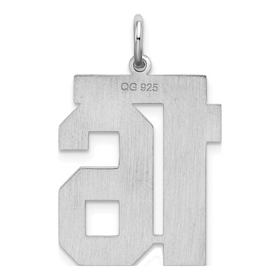 Sterling Silver Number 16 Charm – view 5