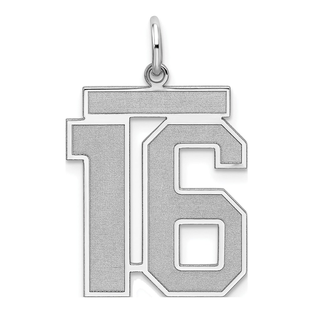 Sterling Silver Number 16 Charm