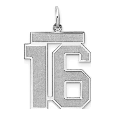 Sterling Silver Number 16 Charm