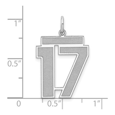 Sterling Silver Number 17 Pendant – view 4