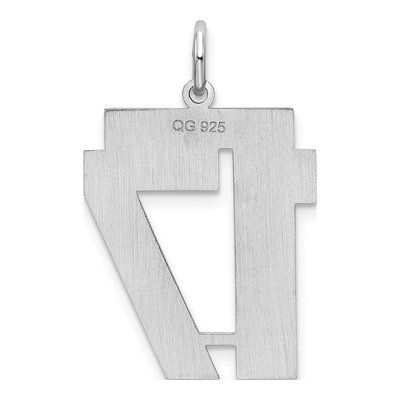 Sterling Silver Number 17 Pendant – view 5