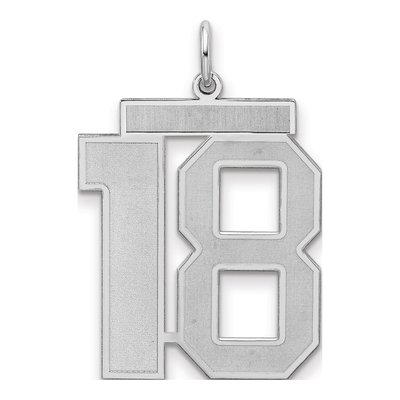 Sterling Silver Number 18 Charm