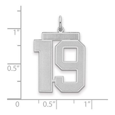 Sterling Silver Number 19 Pendant – view 2
