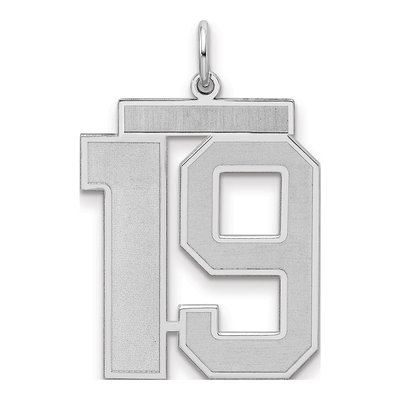 Sterling Silver Number 19 Pendant