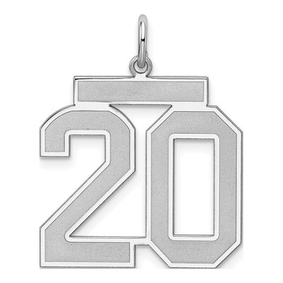 Sterling Silver Number 20 Charm