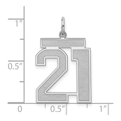 Sterling Silver Number 21 Charm – view 4