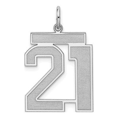 Sterling Silver Number 21 Charm