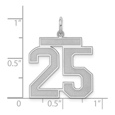 Sterling Silver Number 25 Charm – view 4