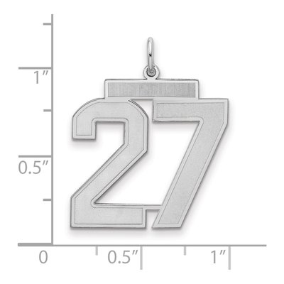 Sterling Silver Number 27 Pendant – view 2