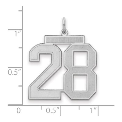 Sterling Silver Number 28 Pendant – view 2