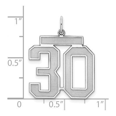 Sterling Silver Number 30 Charm – view 4