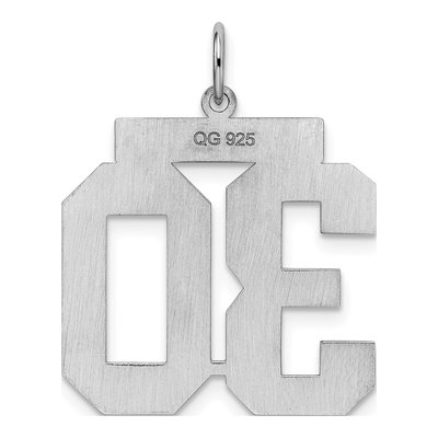 Sterling Silver Number 30 Charm – view 5