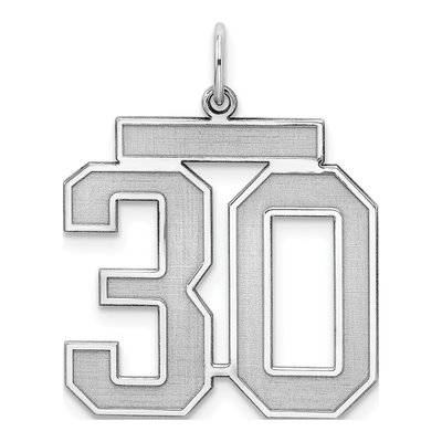 Sterling Silver Number 30 Charm