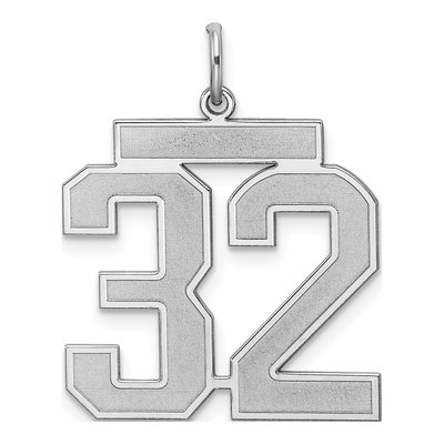 Sterling Silver Number 32 Charm