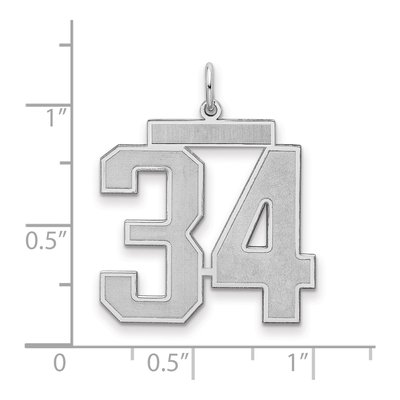 Sterling Silver Number 34 Pendant – view 2