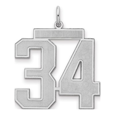 Sterling Silver Number 34 Pendant