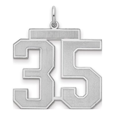 Sterling Silver Number 35 Charm