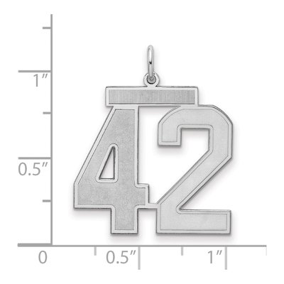 Sterling Silver Number 42 Pendant – view 2