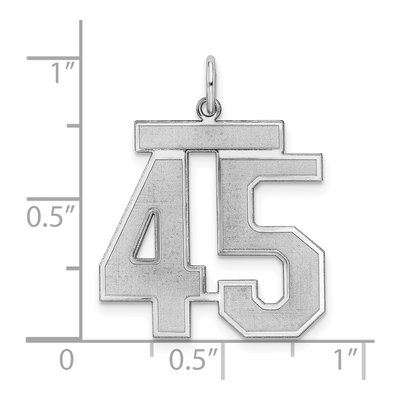 Sterling Silver Number 45 Charm – view 4