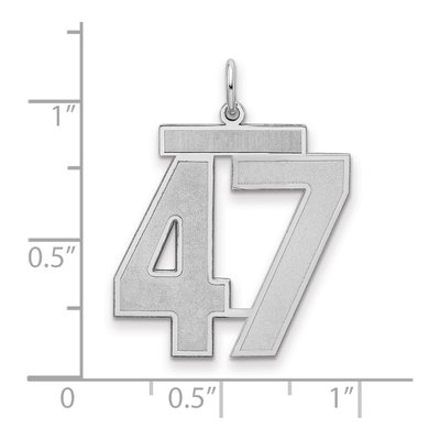 Sterling Silver Number 47 Charm – view 2