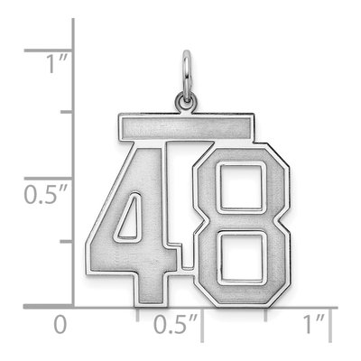 Sterling Silver Number 48 Pendant – view 4