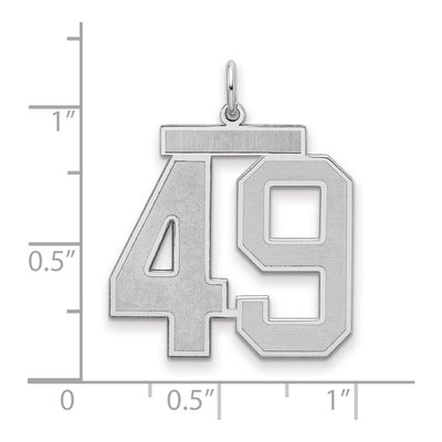 Sterling Silver Number 49 Charm – view 2