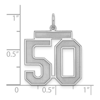 Sterling Silver Number 50 Charm – view 4