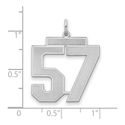 Sterling Silver Number 57 Charm – view 2
