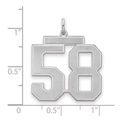 Sterling Silver Number 58 Charm – view 2