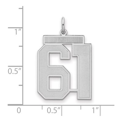 Sterling Silver Number 61 Charm – view 2
