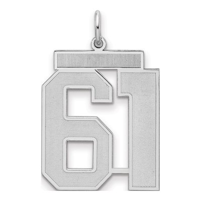 Sterling Silver Number 61 Charm