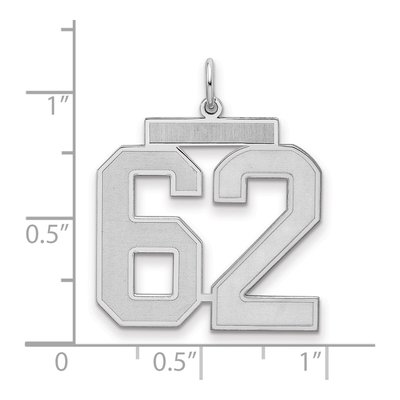 Sterling Silver Number 62 Charm – view 2