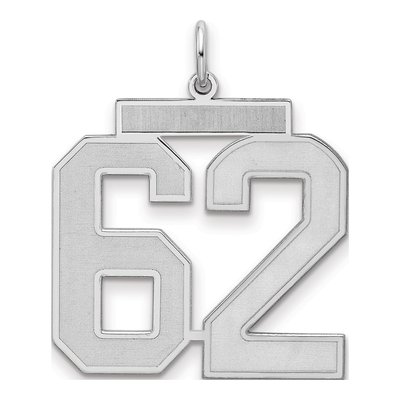 Sterling Silver Number 62 Charm