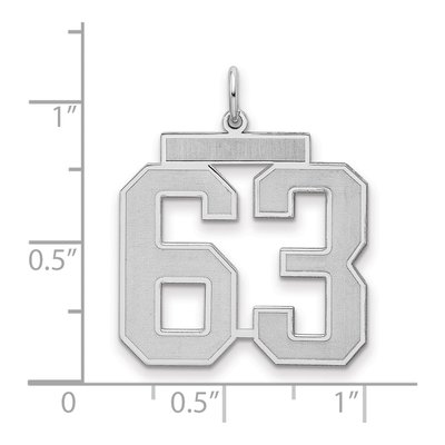 Sterling Silver Number 63 Pendant – view 2
