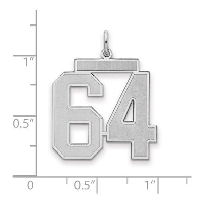 Sterling Silver Number 64 Charm – view 2