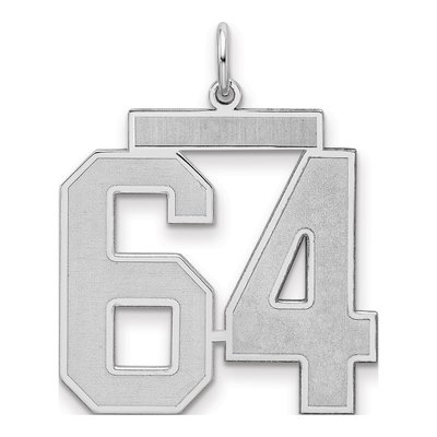 Sterling Silver Number 64 Charm