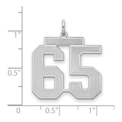 Sterling Silver Number 65 Charm – view 2