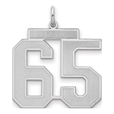 Sterling Silver Number 65 Charm