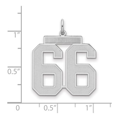 Sterling Silver Number 66 Charm – view 2