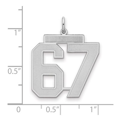 Sterling Silver Number 67 Pendant – view 2
