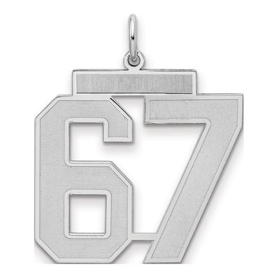 Sterling Silver Number 67 Pendant