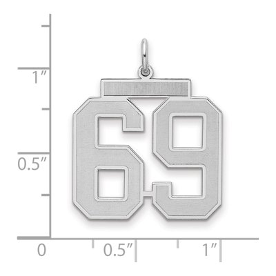 Sterling Silver Number 69 Pendant – view 2