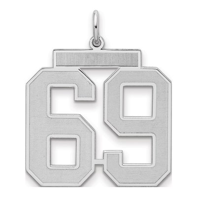 Sterling Silver Number 69 Pendant