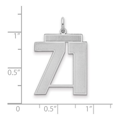 Sterling Silver Number 71 Pendant – view 2