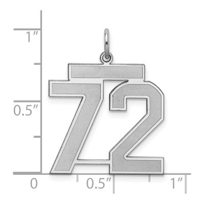 Sterling Silver Number 72 Charm – view 4