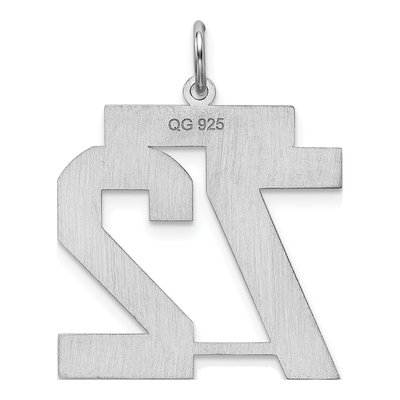 Sterling Silver Number 72 Charm – view 5
