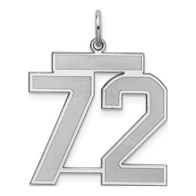 Sterling Silver Number 72 Charm