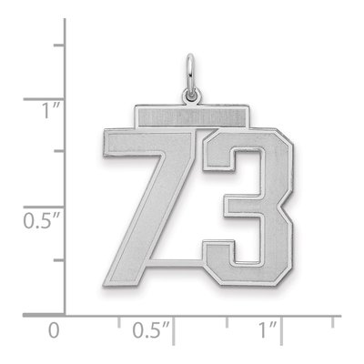 Sterling Silver Number 73 Charm – view 2